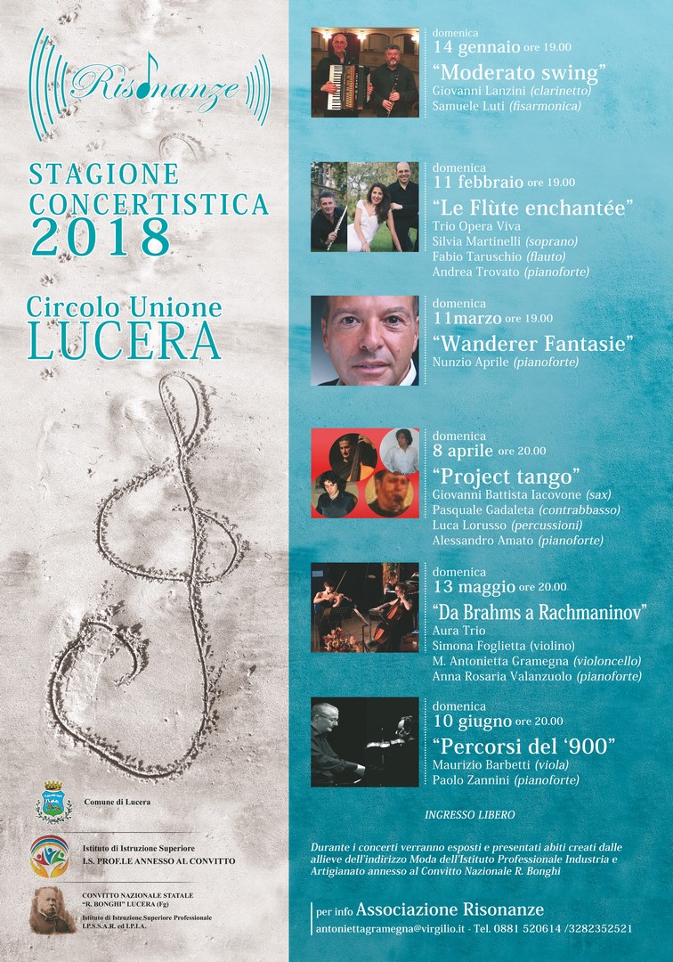Concerto “La Flûte Enchantée”. Festival Risonanze. Lucera (FG) 11/02/2018