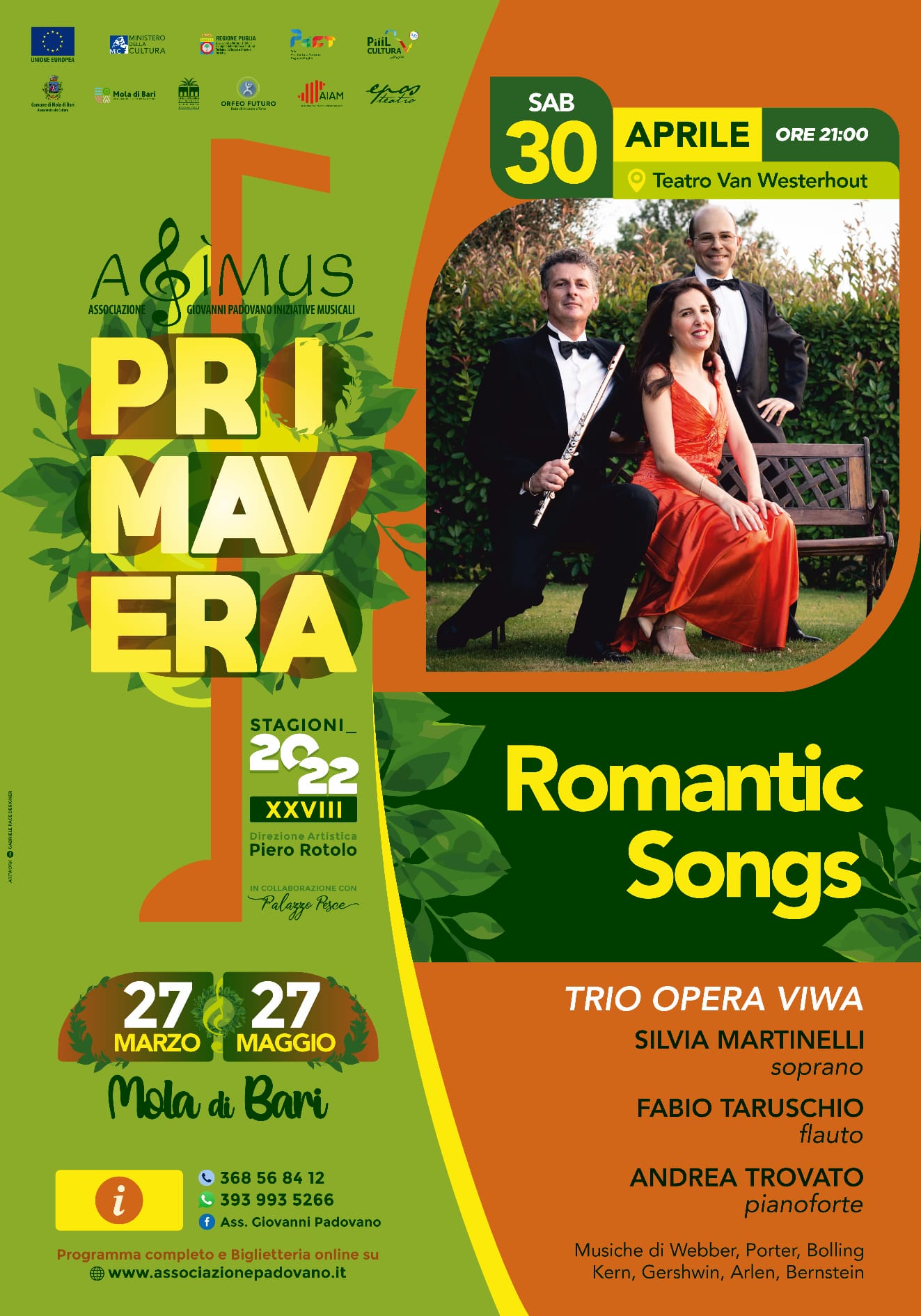 “Romantic Songs” Trio Opera Viwa. Teatro Comunale di Mola di Bari 30.04.2022