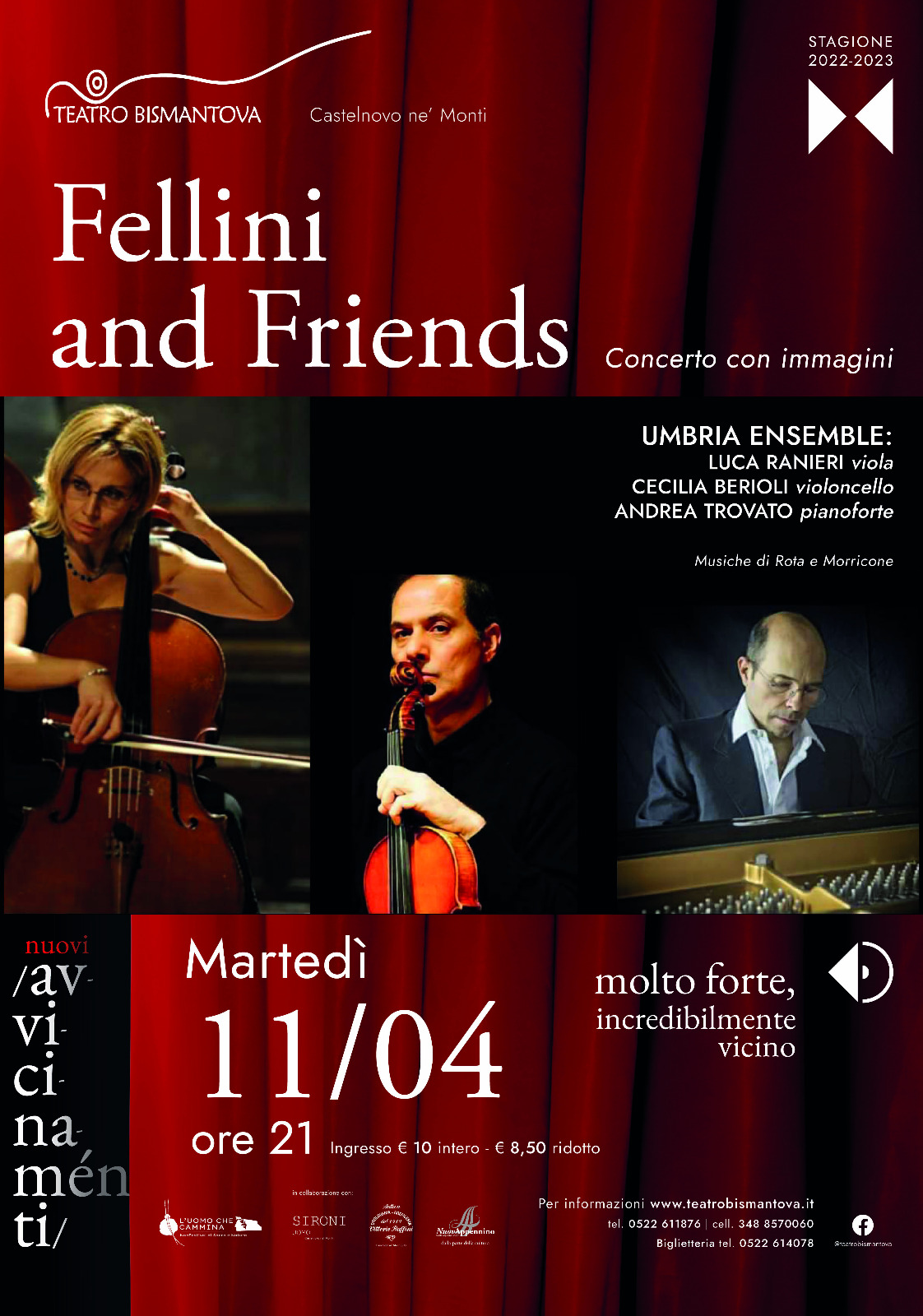 “Fellini & Friends”. UmbriaEnsemble. Teatro Bismantova 11.04.2023
